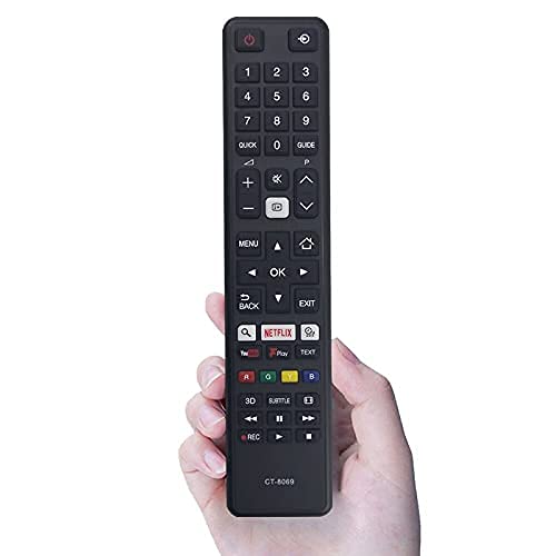 Ehop CT-8069 Compatible Remote Control for Toshiba Smart TV with YouTube and Netflix Buttons (Please Match The Image with Your existing or Old Remote Before Ordering)