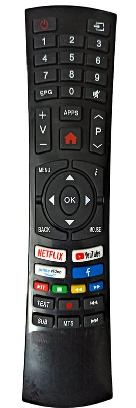 Ehop Compatible Remote Control for Impex Smart tv with YouTube,Netflix and Prime Video Buttons (Please Match with Your Old Remote Before Placing Order) (Without Voice)