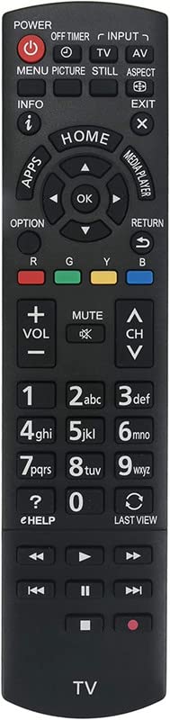 Ehop N2QAYB000834 Compatible Remote Control for Panasonic LED LCD TV N2QAYB000832 TH-32AS610G TH-50AS610K TH-32AS610M TH-50AS610G TH-42AS610K TH-50AS610M TH-42AS610G TH-42AS610M TH-L42E6M TH-L50E6M