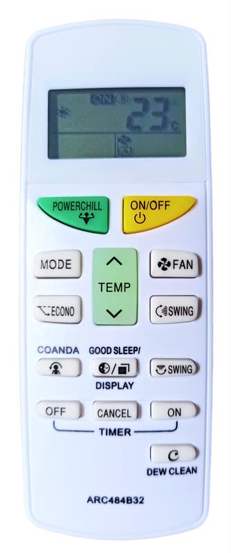 Ehop ARC484B32 Compatible Remote Control for Daikin AC with Dew Clean Funtion AC-132L