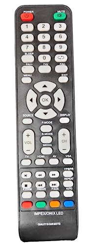 Ehop Compatible Remote Control for Onix Impex LED LCD TV