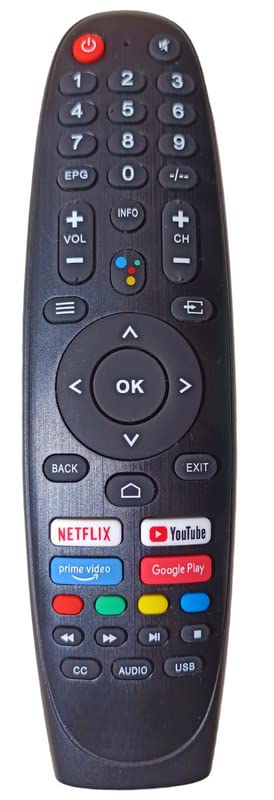 Ehop Remote Control Compatible for SANSUI/BLAUPUNKT/Estar/Caixun Samrt TV with APPS:Netflix YouTube Prime-Video Google-Play Function (Without Voice Function)