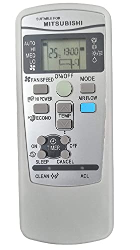 Ehop SRKQI25H Compatible Remote Control for Mitsubishi Air Conditioner RKX502A001 RKX502A001C RKX502A001B VE-25A (Please Match The Image with Your existing or Old Remote Before Ordering)