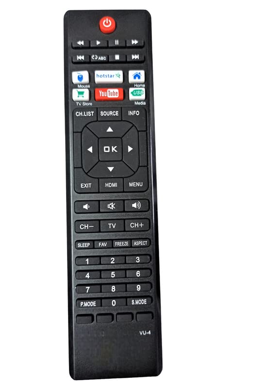 Ehop 43BU113 Compatible Remote for VU LED LCD TV with Smart Functions (Non - Voice) (Old Remote Functions Must be Exactly Same)