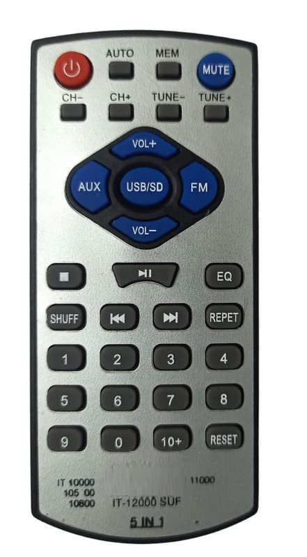 Ehop 5in1 Compatible Remote Control for INTEX Home Theater IT-10500M, IT-245, SUF IT-10800, IT-2675,IT-5500