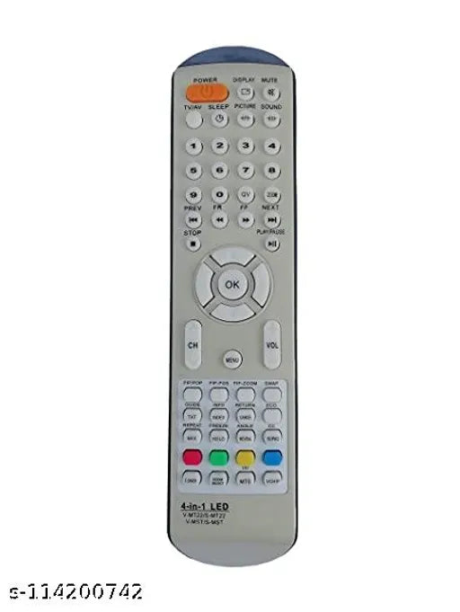 4 in 1 V-MT22/S-MT22 V-MST/S-MST LCD LED TV Remote Control Compatible for Videocon and Sansui-Grey