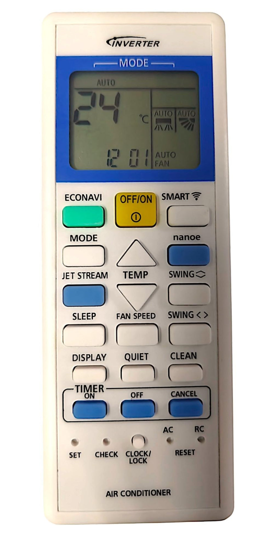 Ehop AC-157F Compatible Remote Control for panasonic Smart Inverter AC with WiFi,nanoe and econavi Functions (Your Old Remote Must be Exactly Same for it to Work)