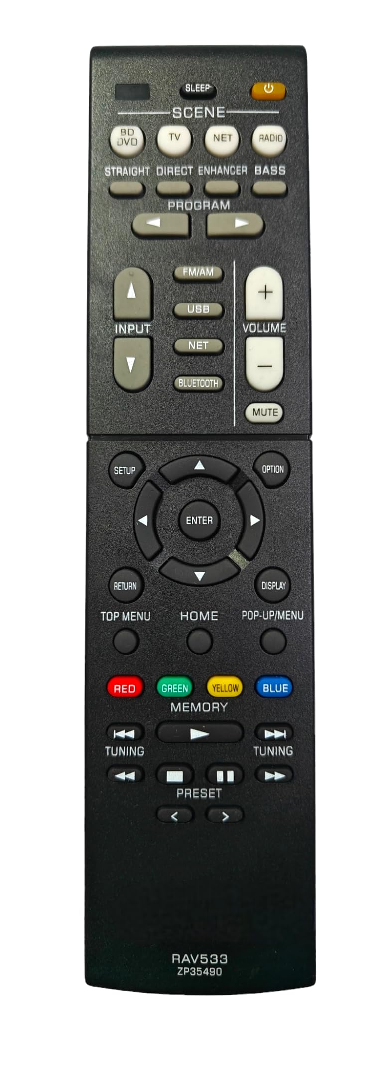 Ehop RAV533 Compatible Remote Control for Yamaha AV Receiver RAV531 RAV532 RAV533 RAV534 RAV561 ZZ43210