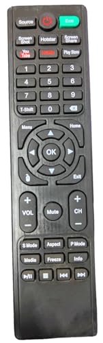 Ehop Compatible Remote Control for BPL,AKAI AKLT32S-FL1Y9M, Intex SH4007,Wybor UHD LED LCD Smart TV Remote Control with Netflix YouTube Functions UNI-149