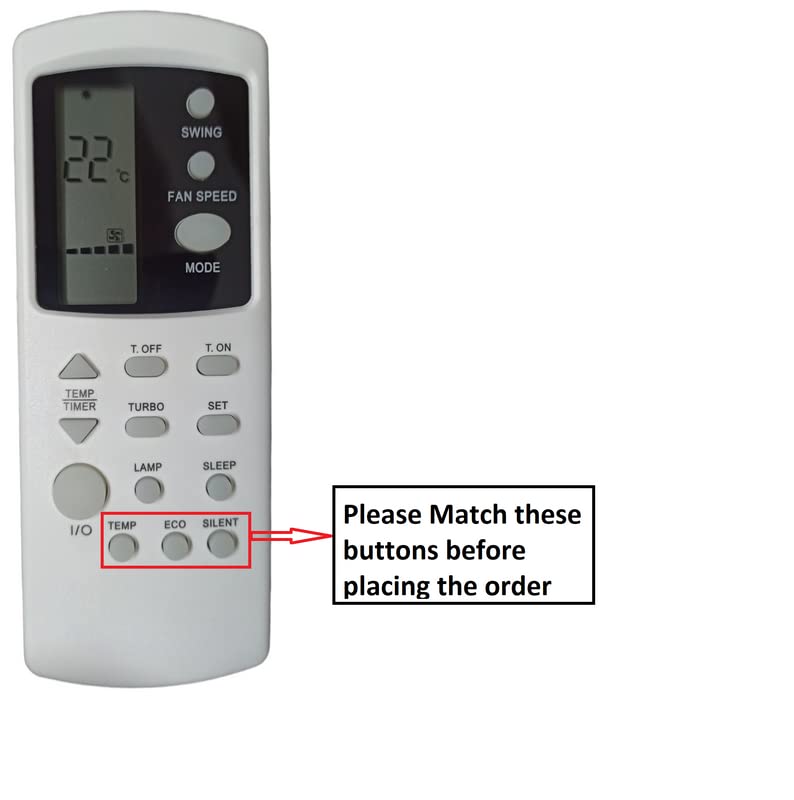 Ehop Compatible Remote Control for Godrej Ac with Turbo,Eco and Silent Buttons VE-210 (Old Remote Must be Exactly Same for it to Work)